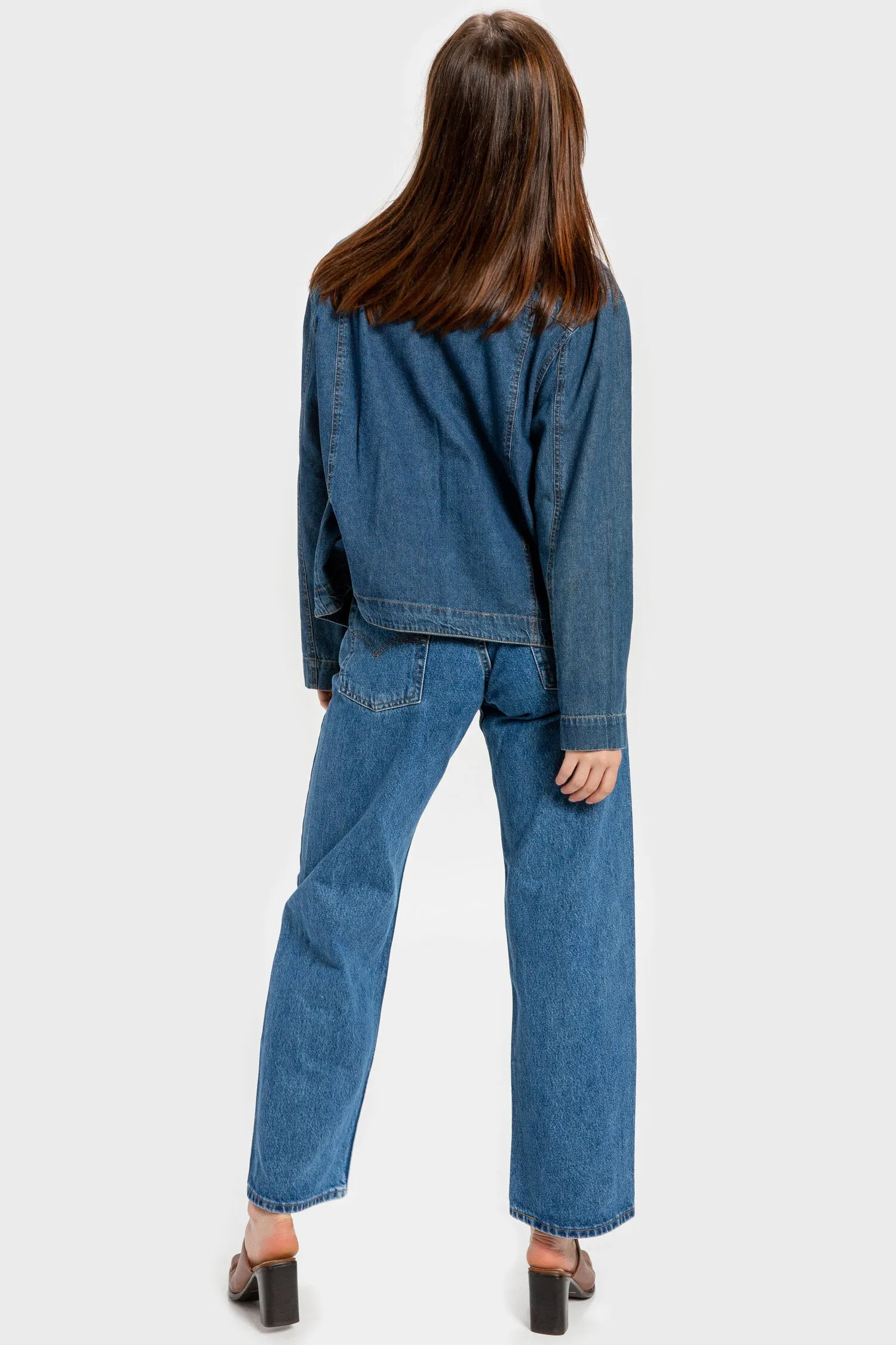 90s Dark Wash Denim Jacket L