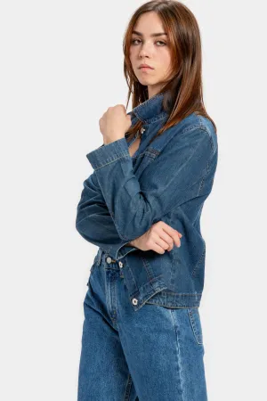 90s Dark Wash Denim Jacket L
