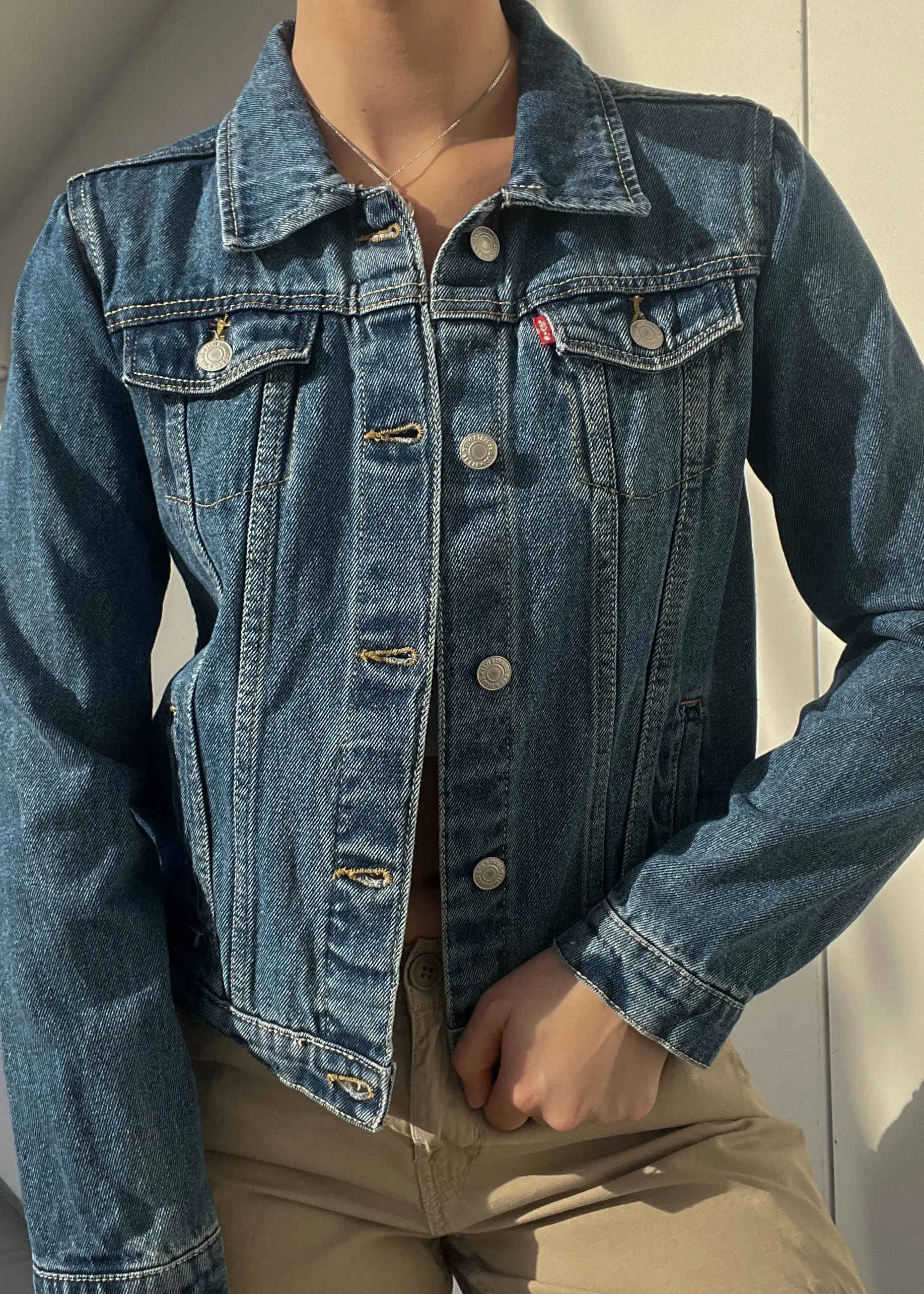 90's Dark Wash Levi's Jacket (S)