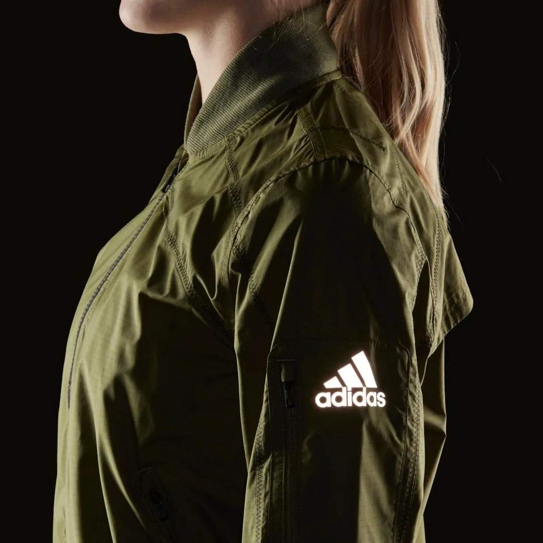 adidas Women's Primeblue Marathon Running Jacket - Green