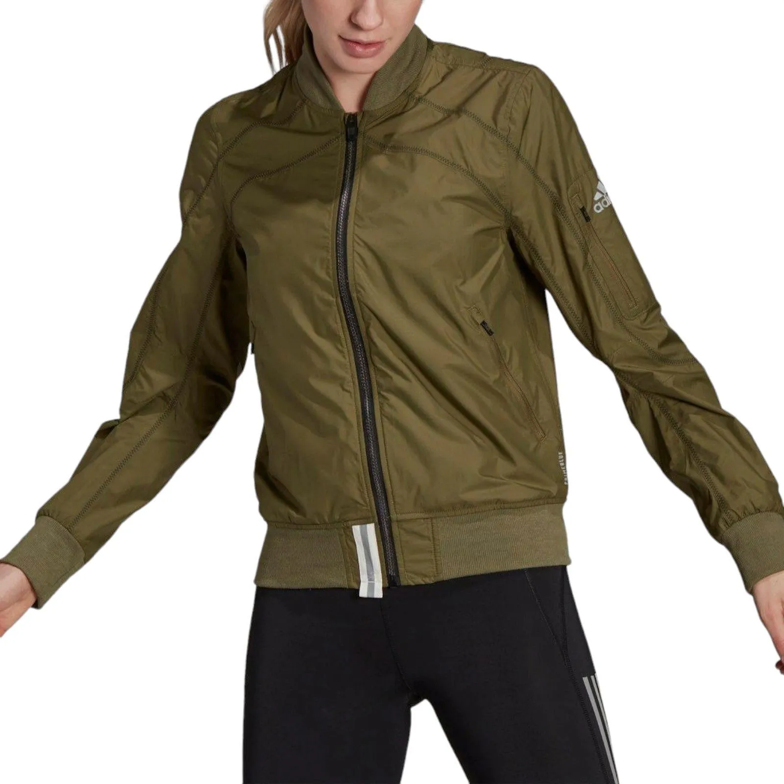 adidas Women's Primeblue Marathon Running Jacket - Green