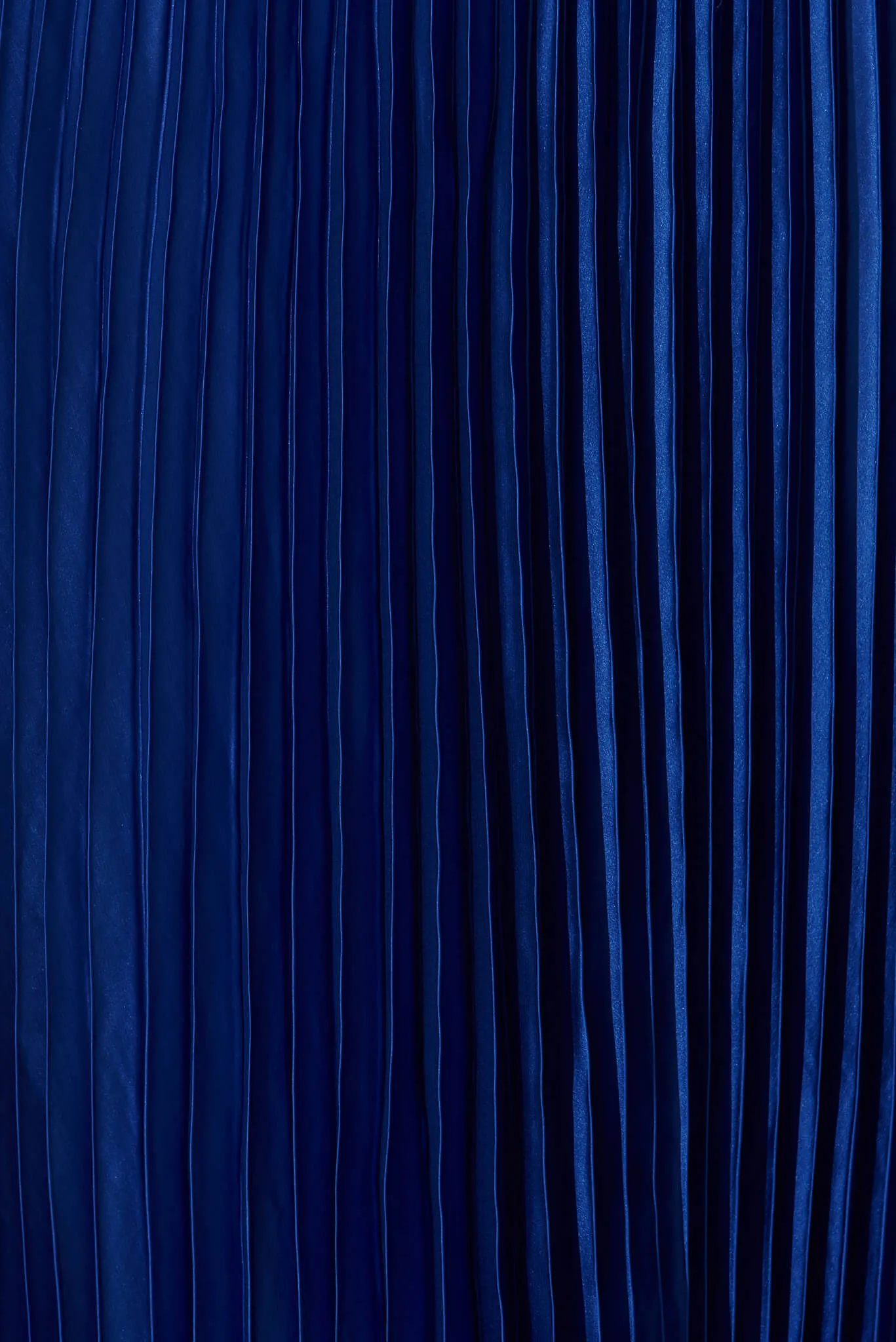 Allison Midi Pleat Skirt In Cobalt Blue Satin