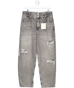 AllSaints Grey Daisy Barrel Leg Jeans UK 12
