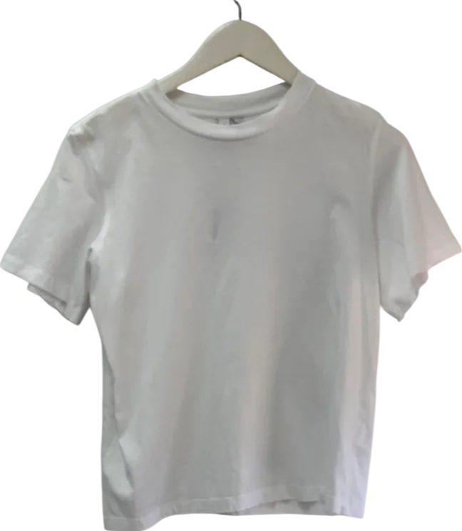 & Other Stories White Crewneck T-shirt UK 10