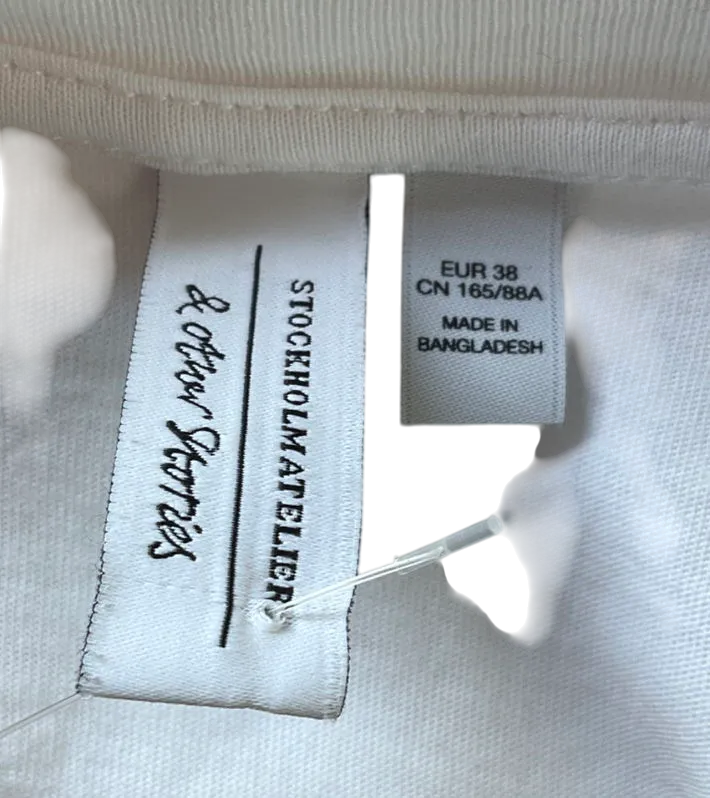 & Other Stories White Crewneck T-shirt UK 10