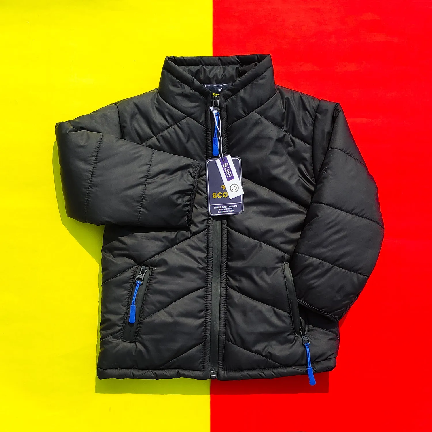 Black Full Sleeves Puffer Jacket
