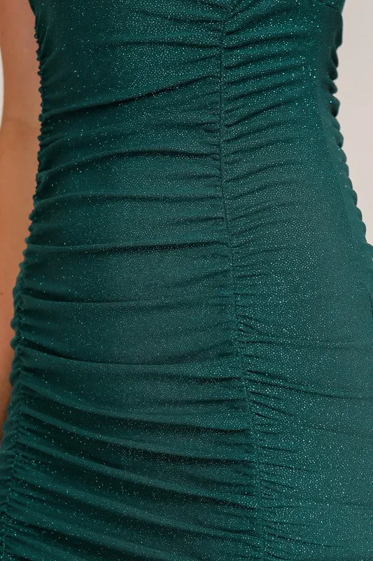 Bodycon glitter ruched Dress