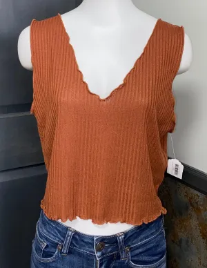 Boutique Ribbed Crop Tank- (XL)