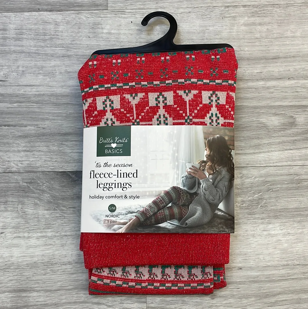 Britt's Knits Print Fleece Lined Leggings