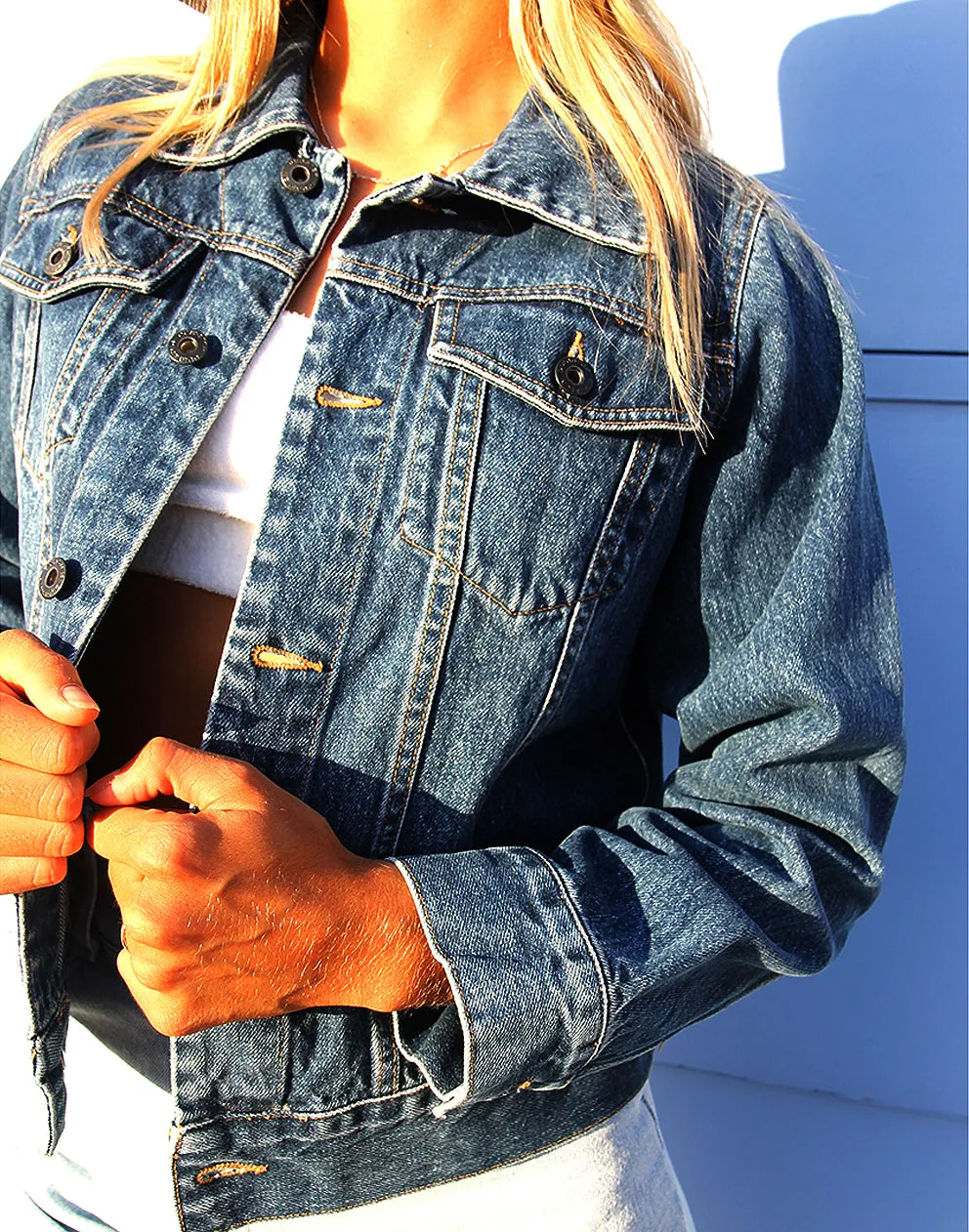 Denim Jacket with Rear Logo