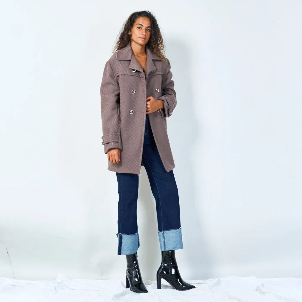 Double-breasted wool coat wholesale