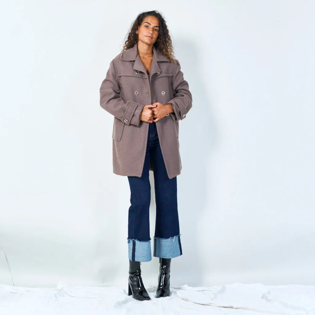 Double-breasted wool coat wholesale