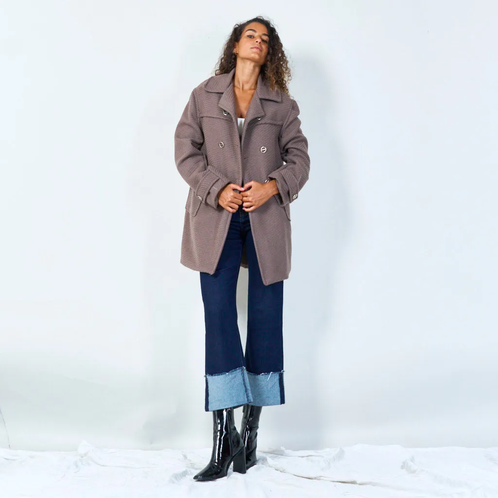 Double-breasted wool coat wholesale