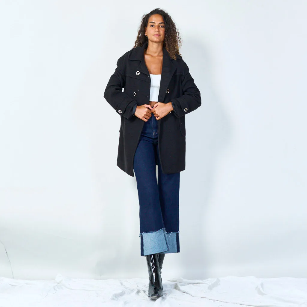 Double-breasted wool coat wholesale