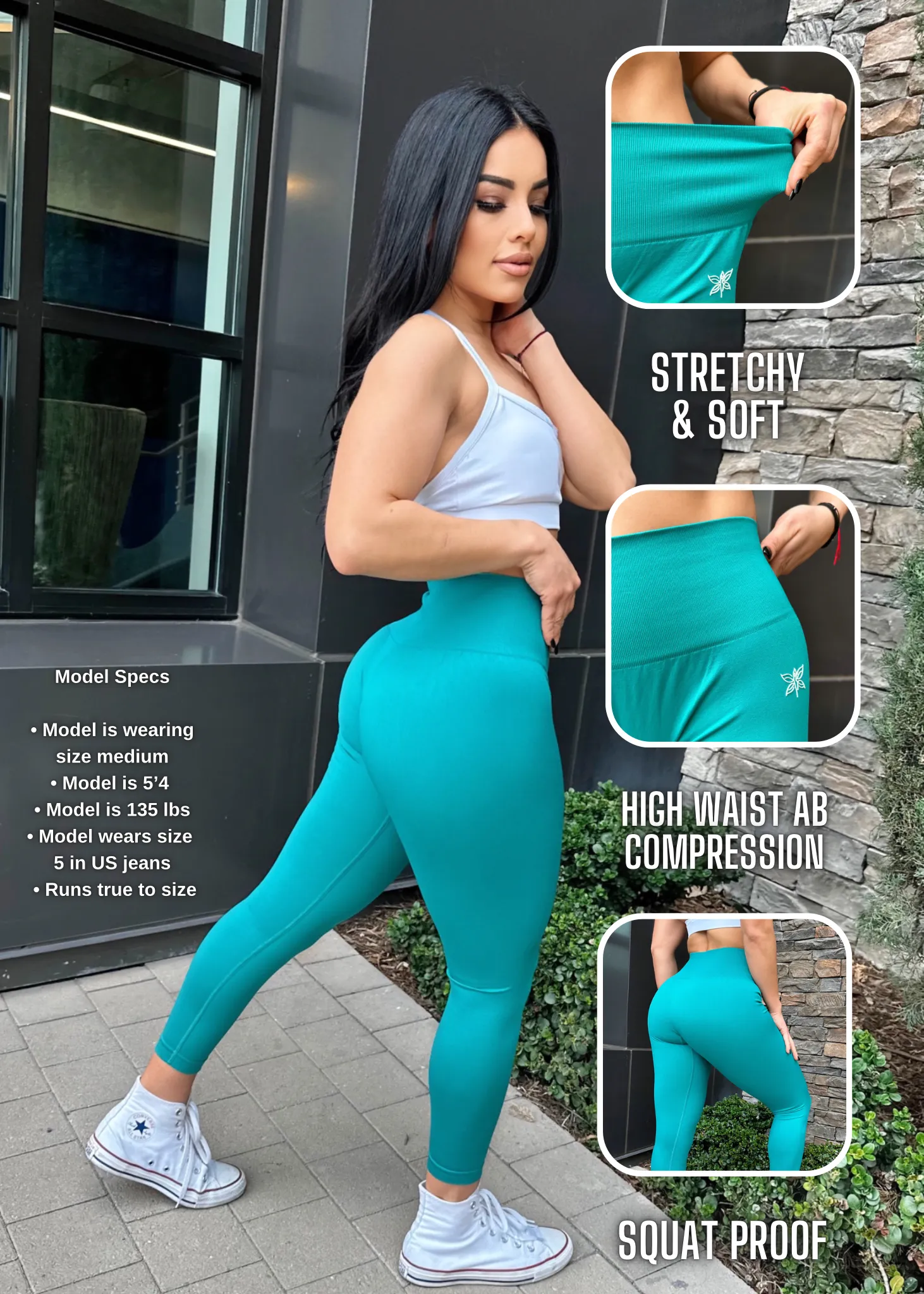 Essential Seamless Soft Leggings (Teal)