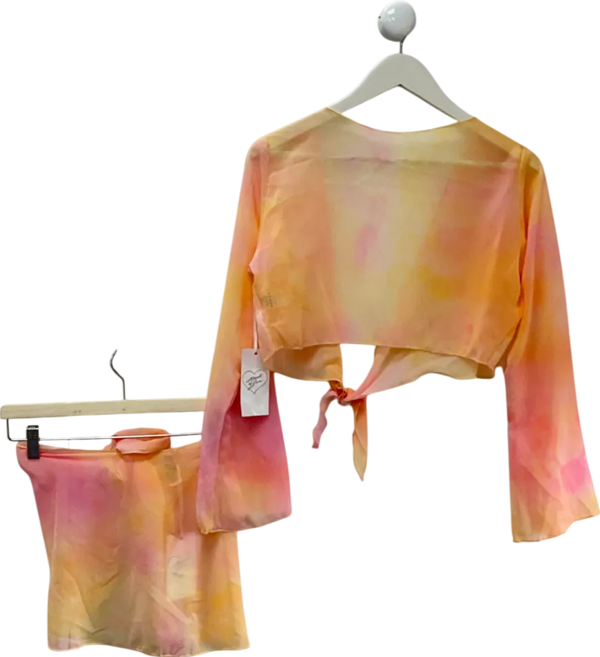 heart of sun Orange Lola Chiffon Blouse & Skirt UK S