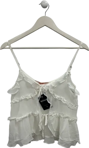 hiccup Cream Chiffon Tie Detail Blouse UK S