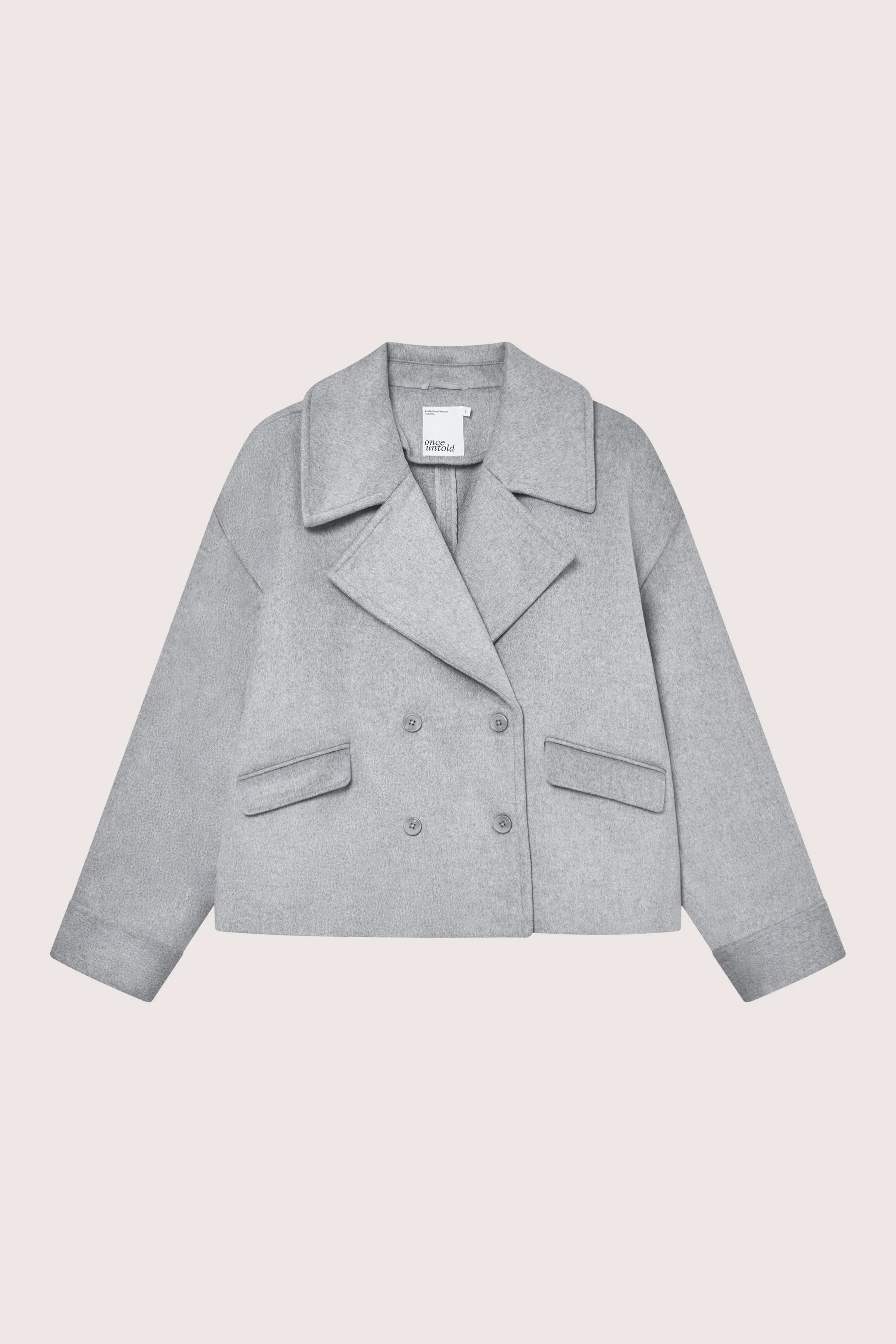 Iris Short Coat - Light Grey Melange