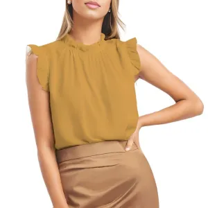 Jana Yellow Ruffle Cap Sleeve Top