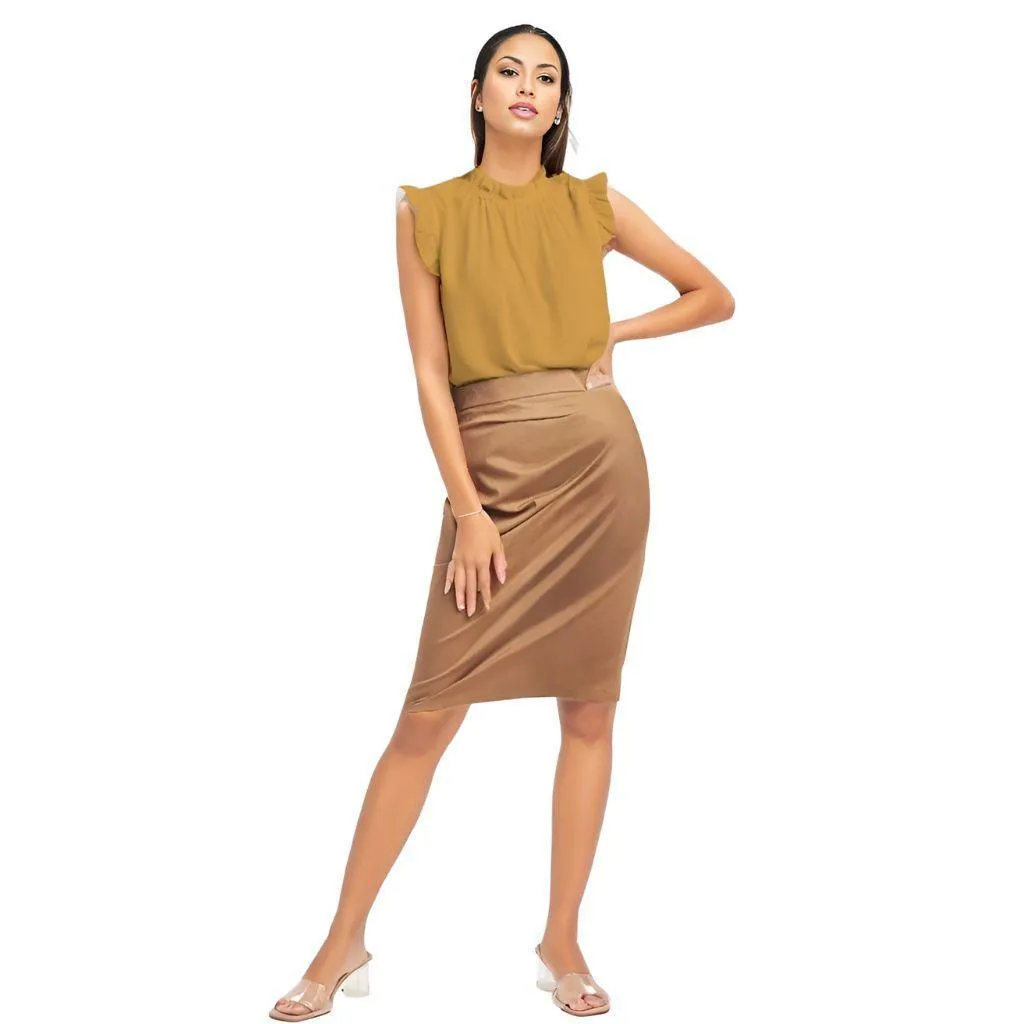 Jana Yellow Ruffle Cap Sleeve Top