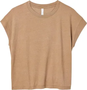 LAT Womens Relaxed Deep Crew Neck Drop Shoulder Short Sleeve Vintage Wash Jersey T-Shirt