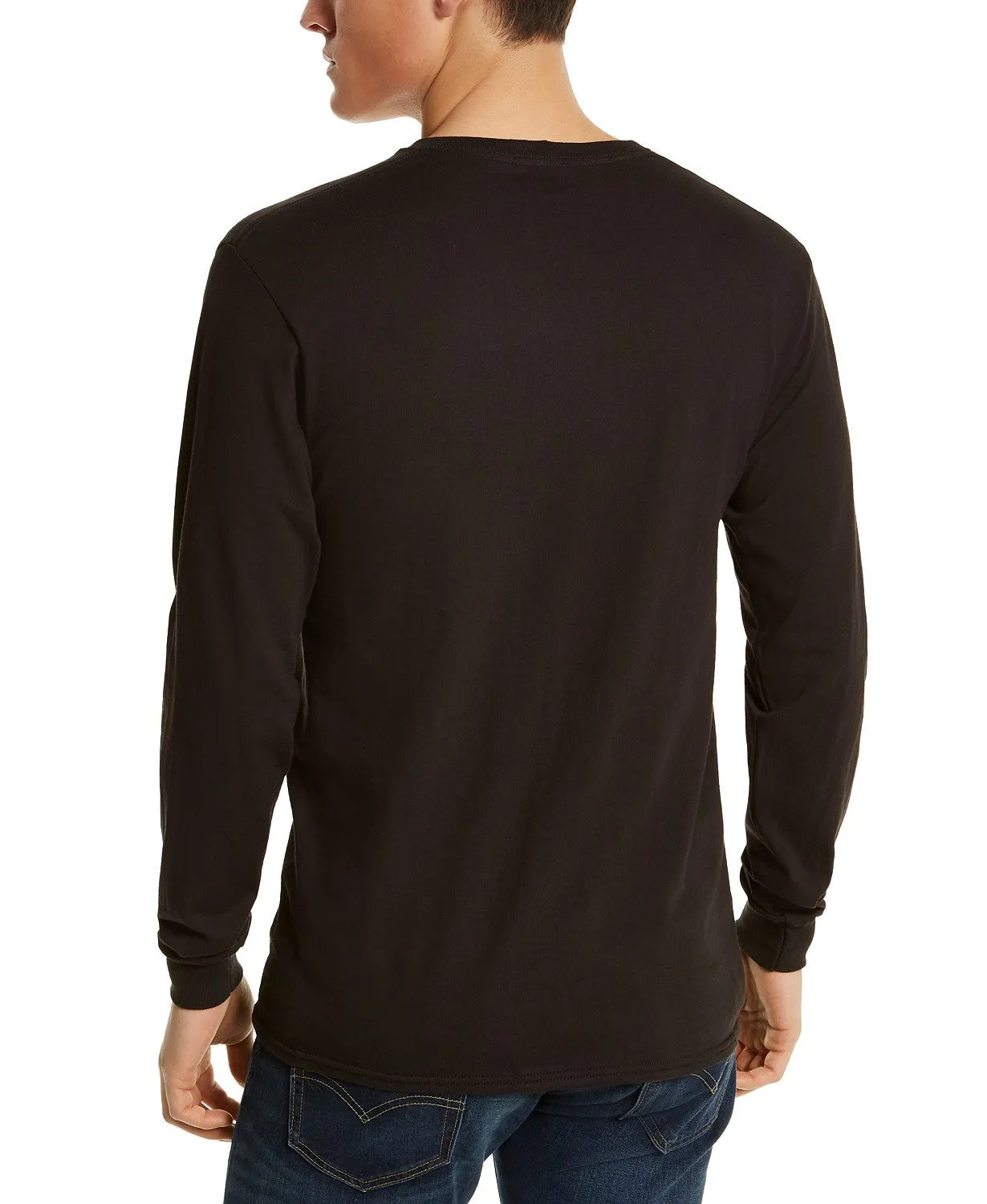 Levi's Men's Long-Sleeve Camo Logo T-Shirt Black Size Small