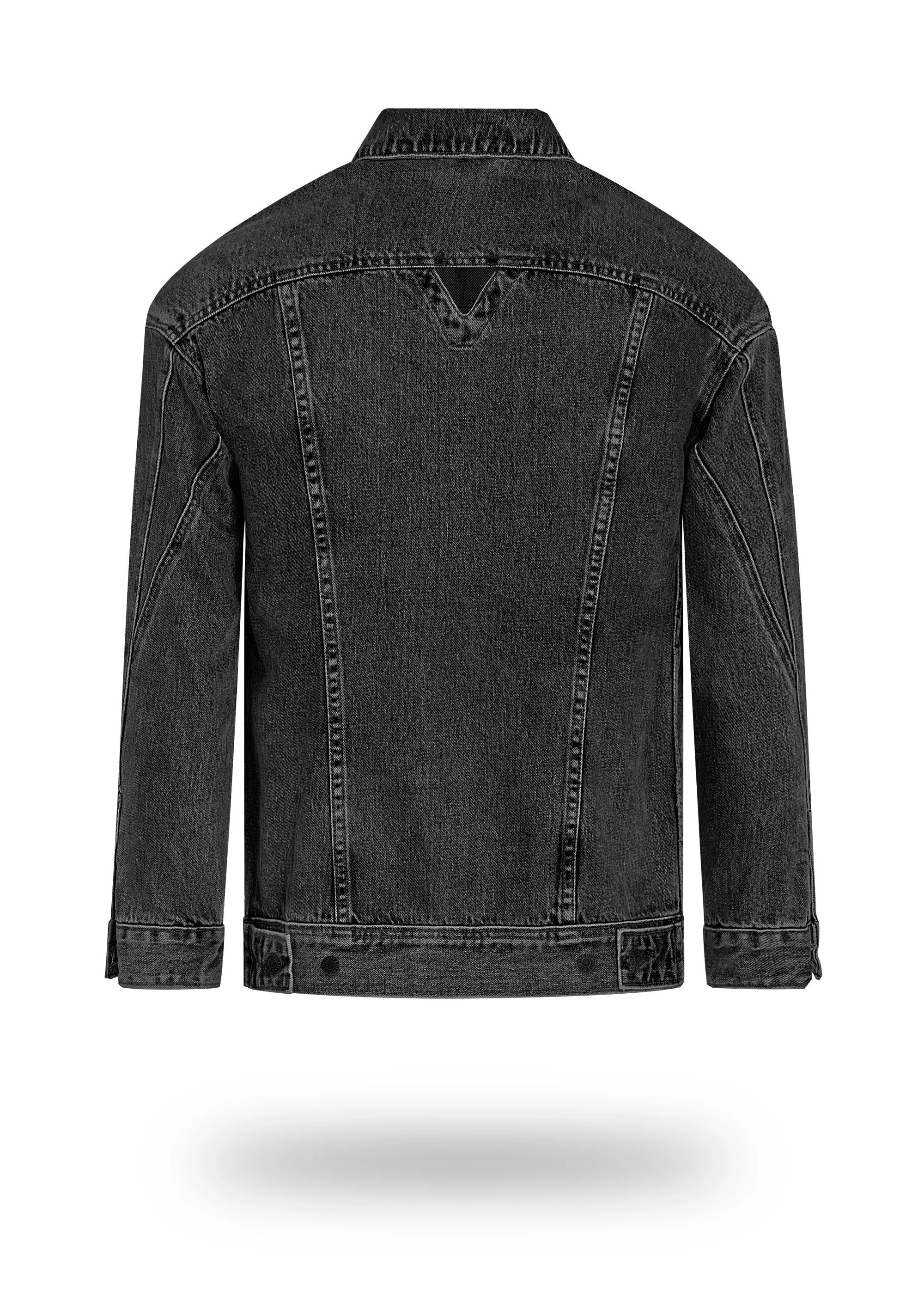 Longer Washed Black Denim Jacket