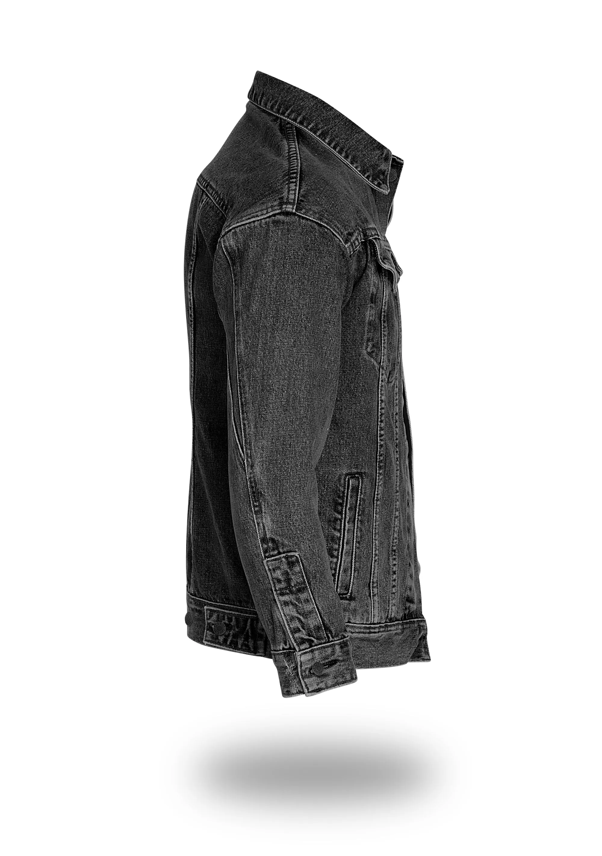 Longer Washed Black Denim Jacket