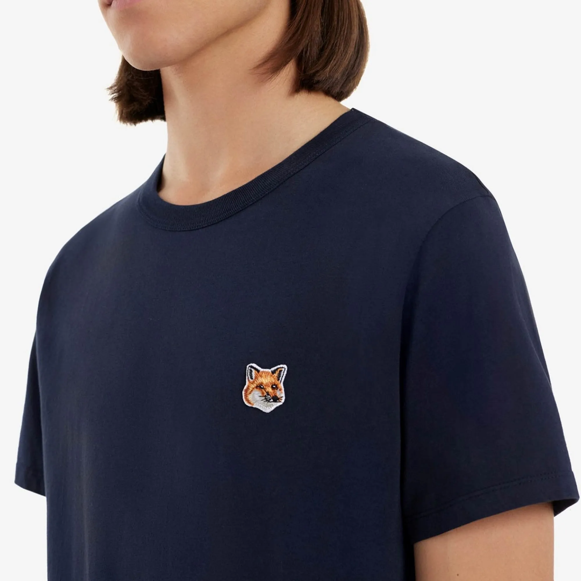 Men Fox Head Patch Classic Tee-Shirt - Navy