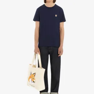 Men Fox Head Patch Classic Tee-Shirt - Navy