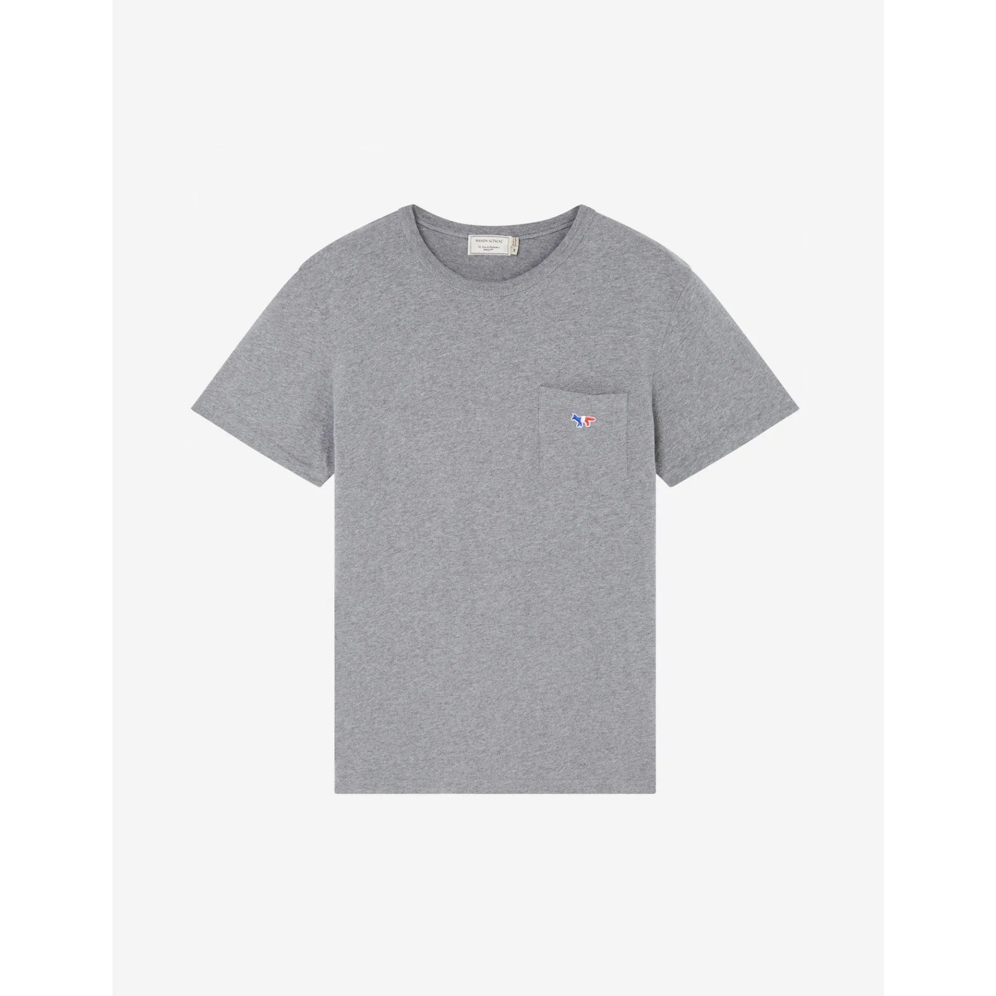 Men Tee-Shirt Tricolor Fox Patch - Grey Melange