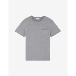 Men Tee-Shirt Tricolor Fox Patch - Grey Melange