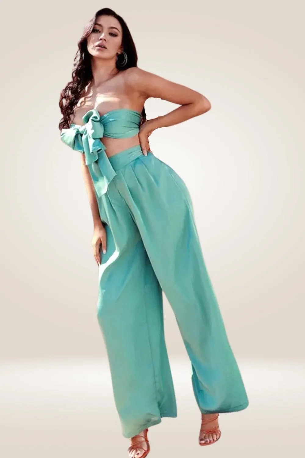 Mint Green Two Piece Pants Set