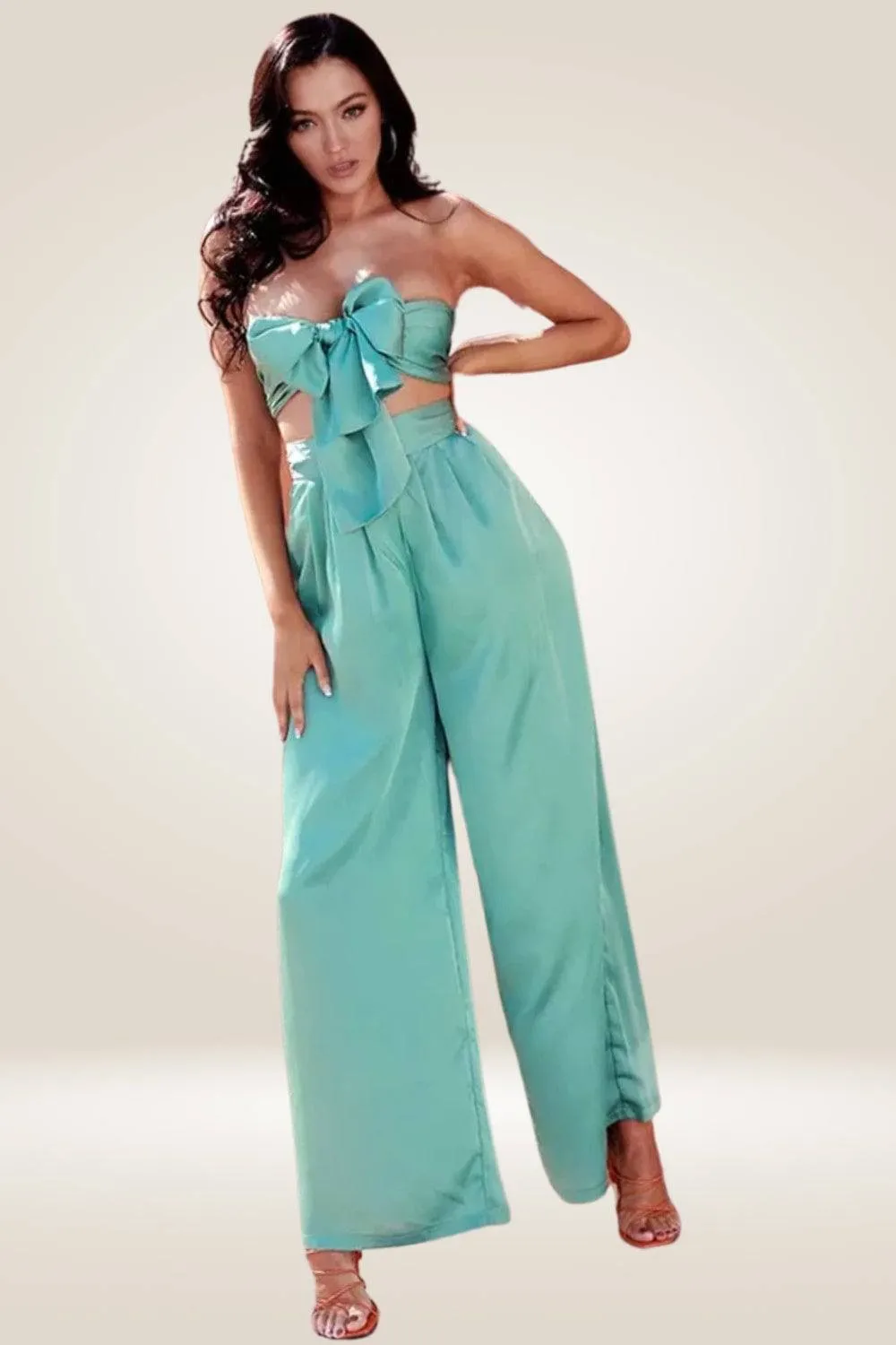 Mint Green Two Piece Pants Set
