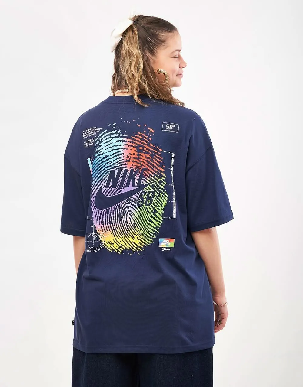 Nike SB Thumbprint T-Shirt - Midnight Navy