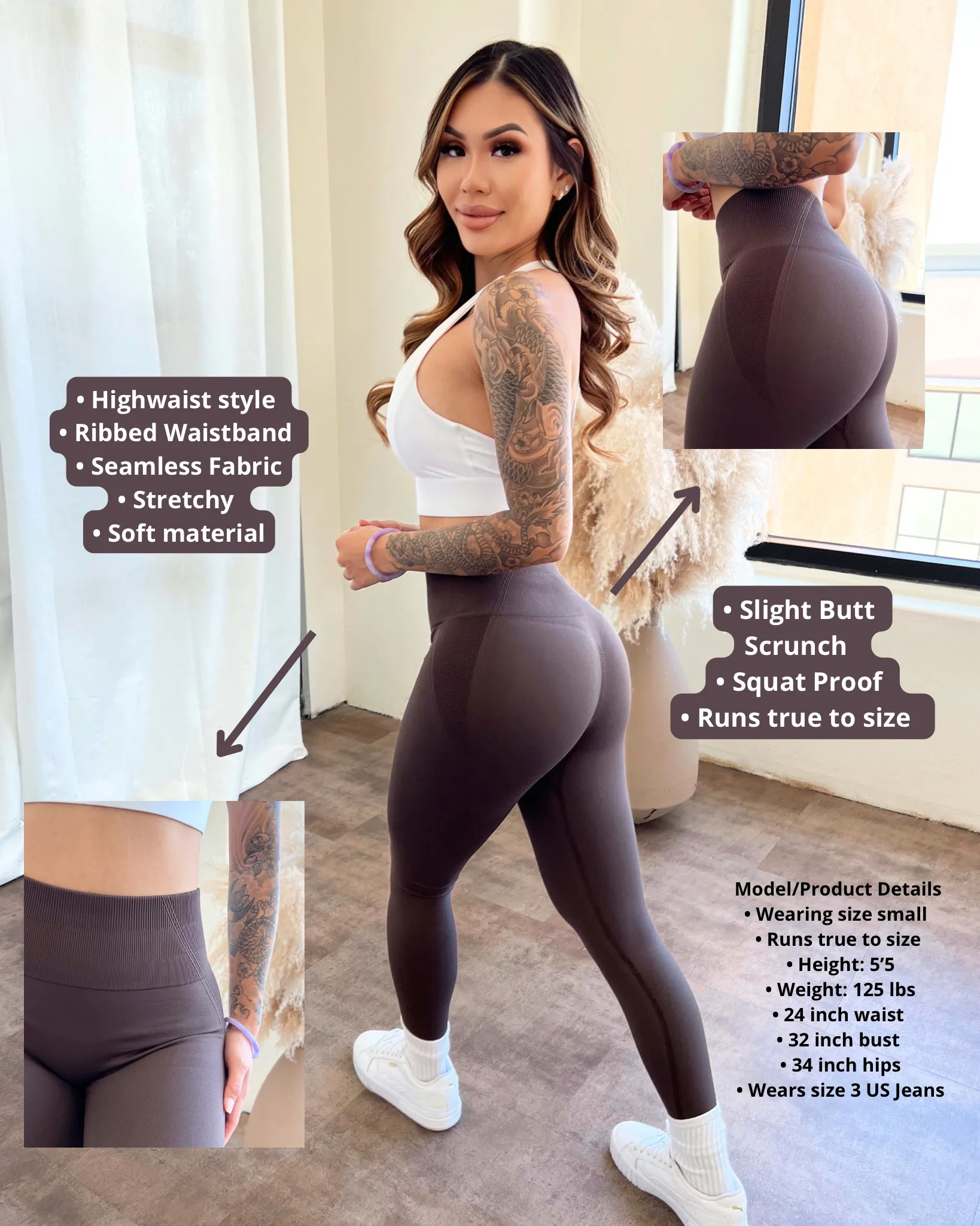 Nova Seamless Leggings (Espresso)