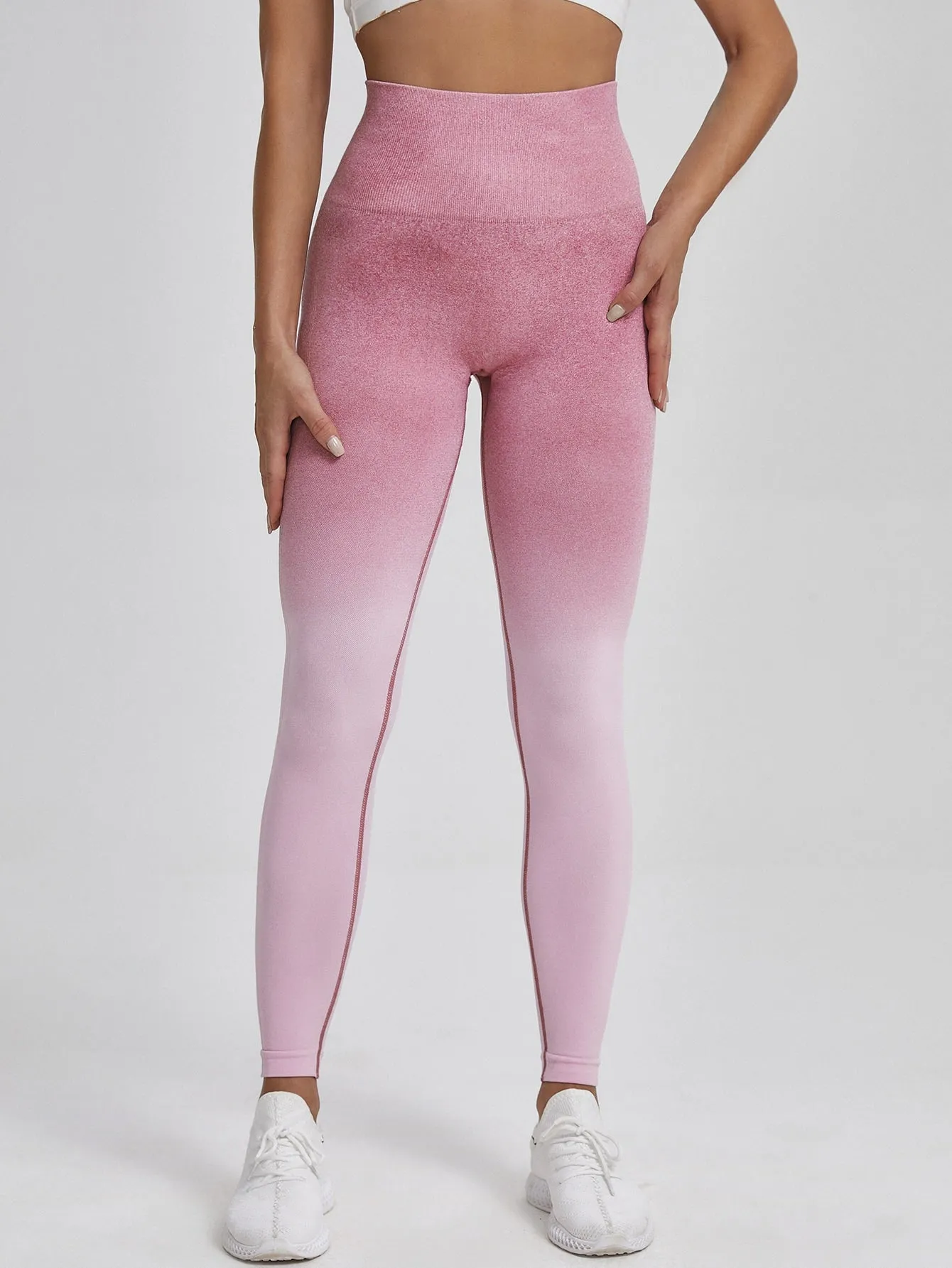 Ombre Print Wideband Waist Seamless Sports Leggings SS23