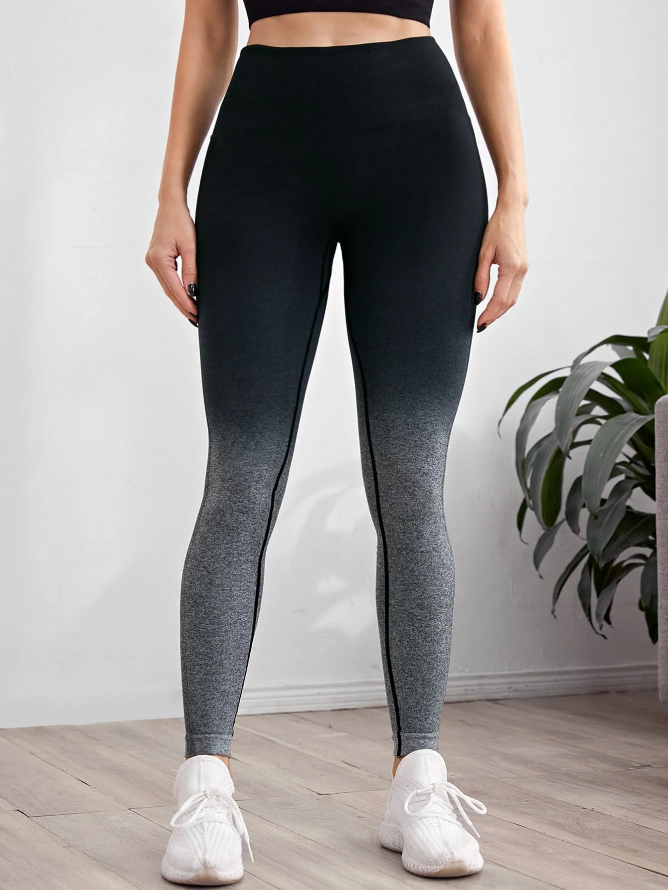 Ombre Print Wideband Waist Seamless Sports Leggings SS23