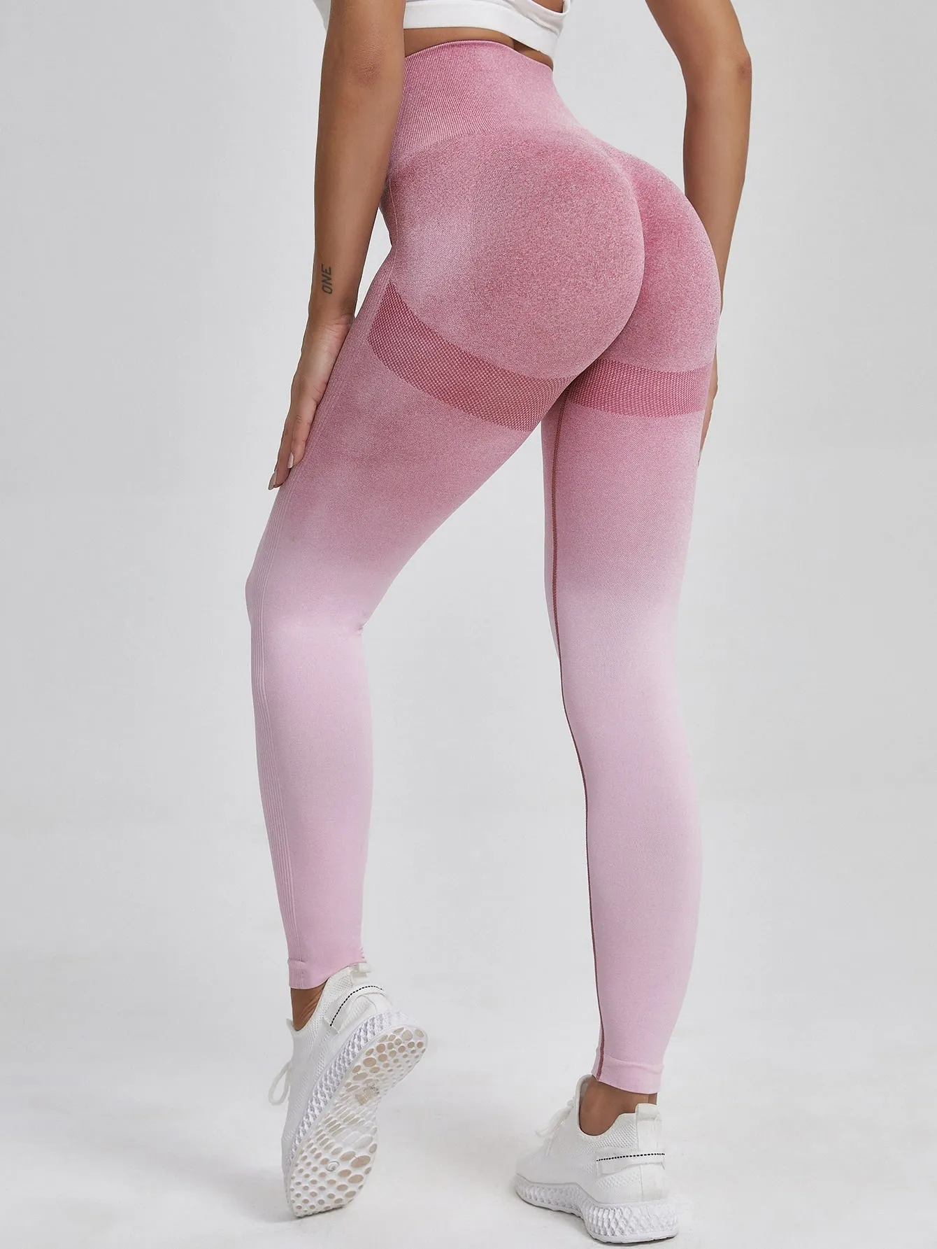 Ombre Print Wideband Waist Seamless Sports Leggings SS23