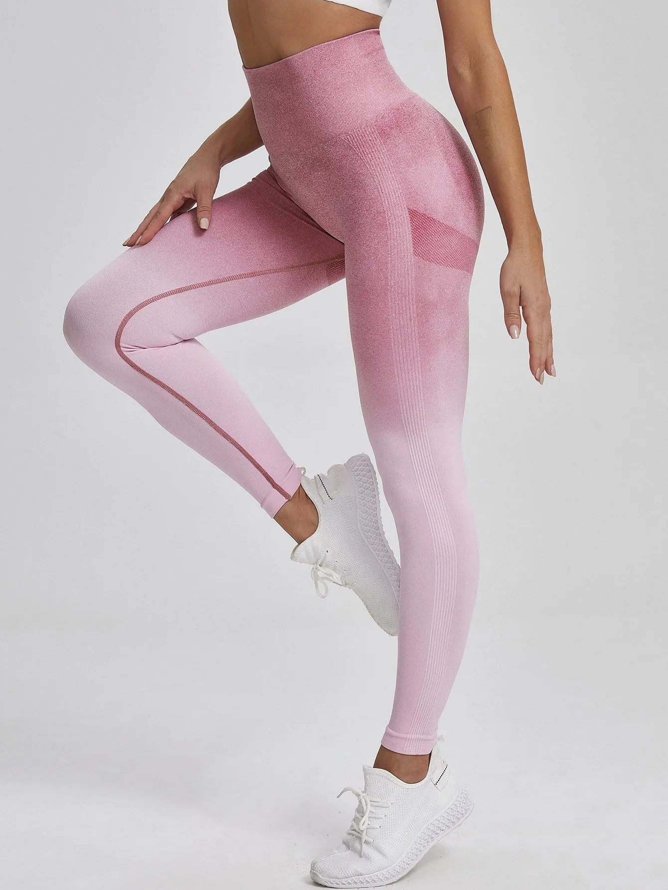 Ombre Print Wideband Waist Seamless Sports Leggings SS23
