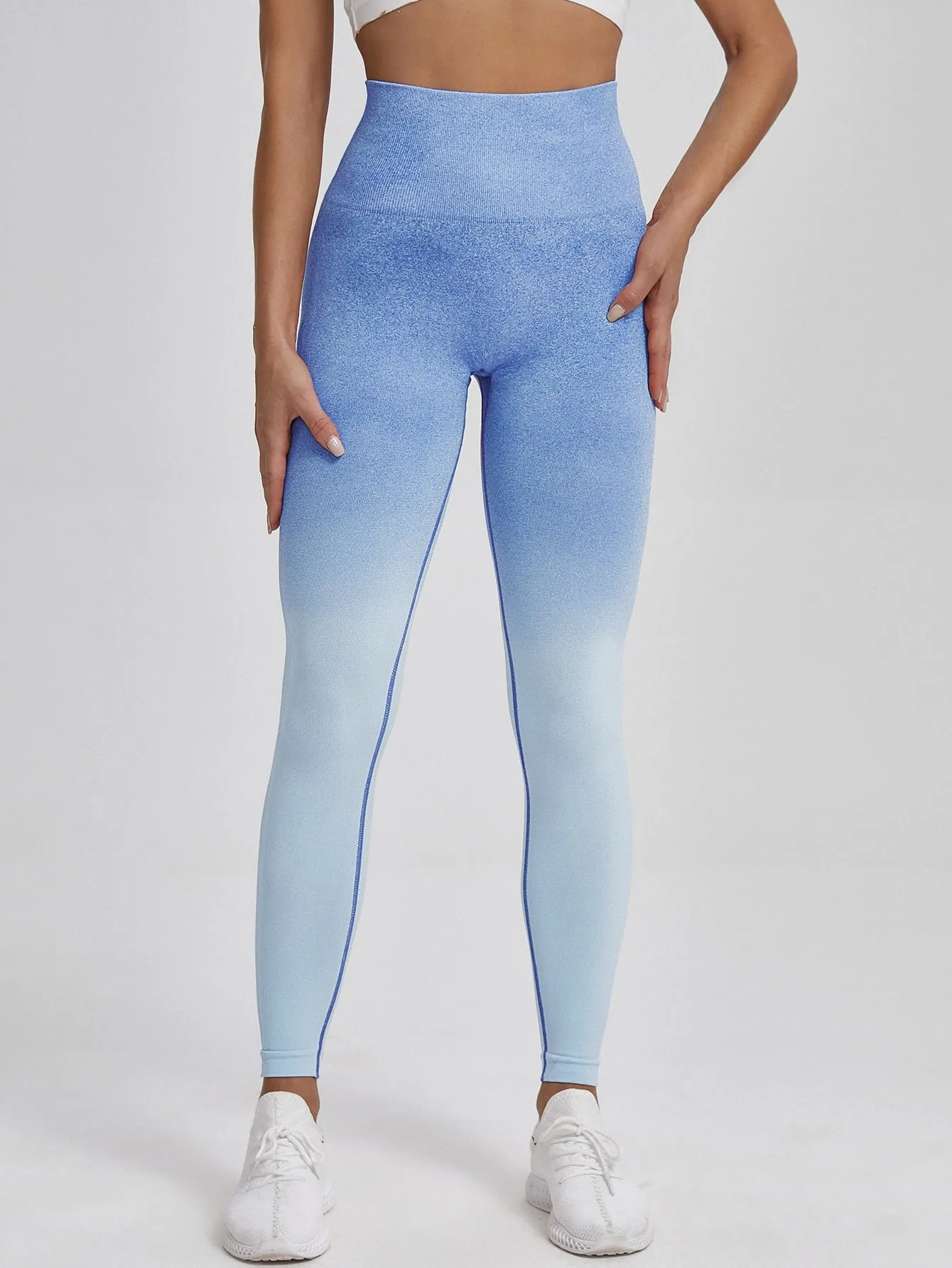 Ombre Print Wideband Waist Seamless Sports Leggings SS23
