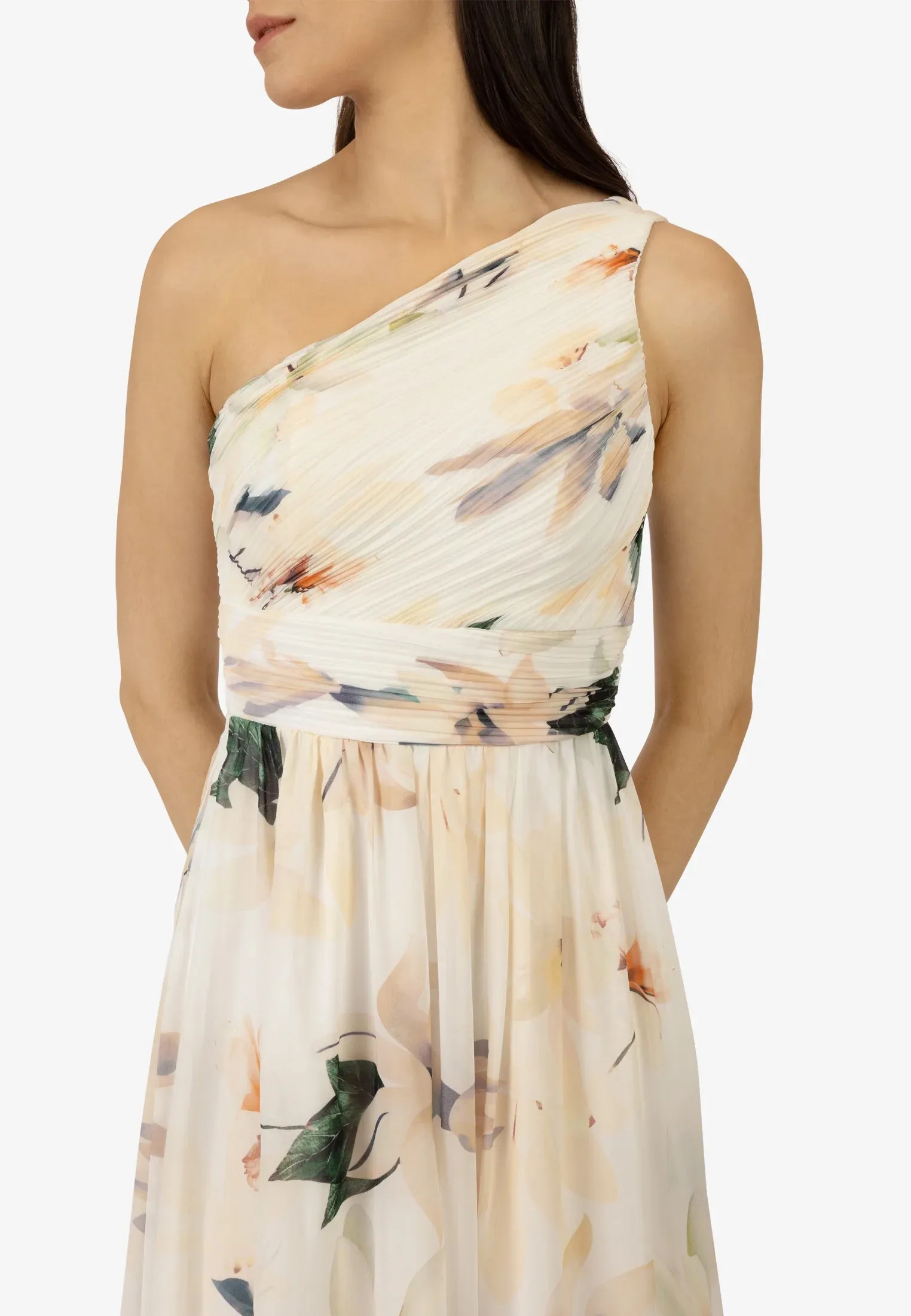 One-Shoulder Floral Maxi Dress