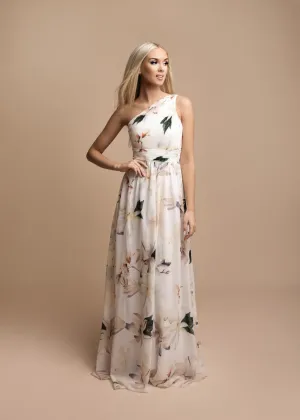 One-Shoulder Floral Maxi Dress