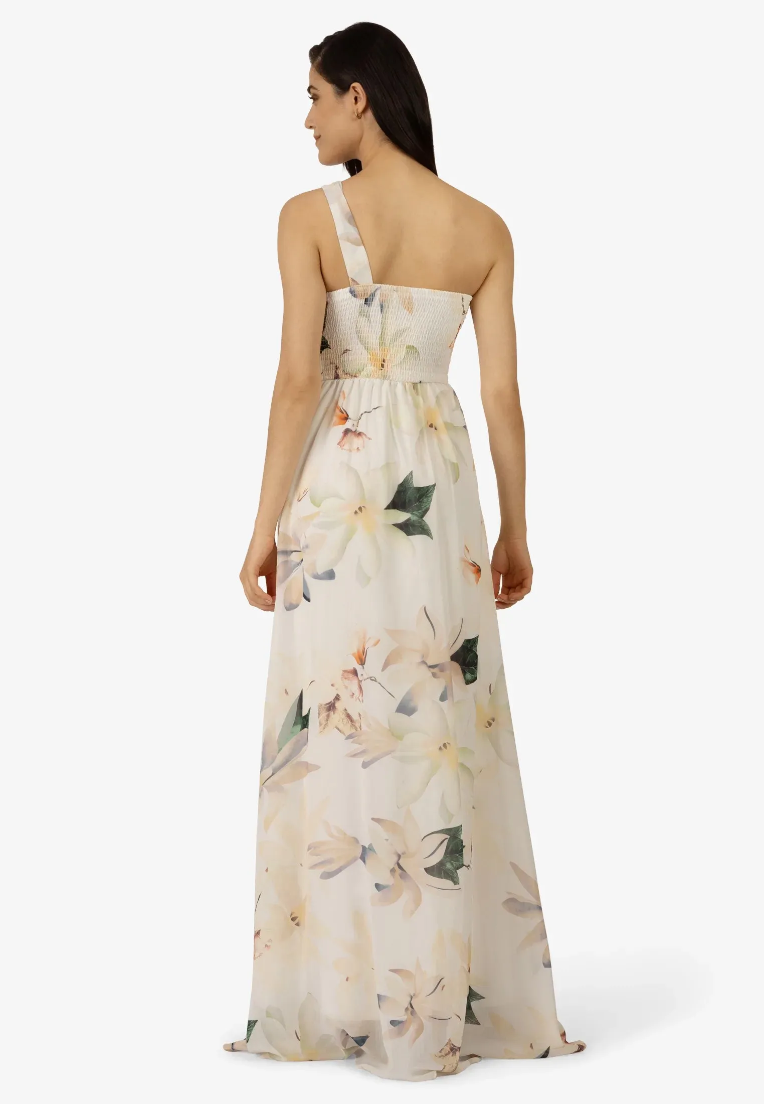 One-Shoulder Floral Maxi Dress