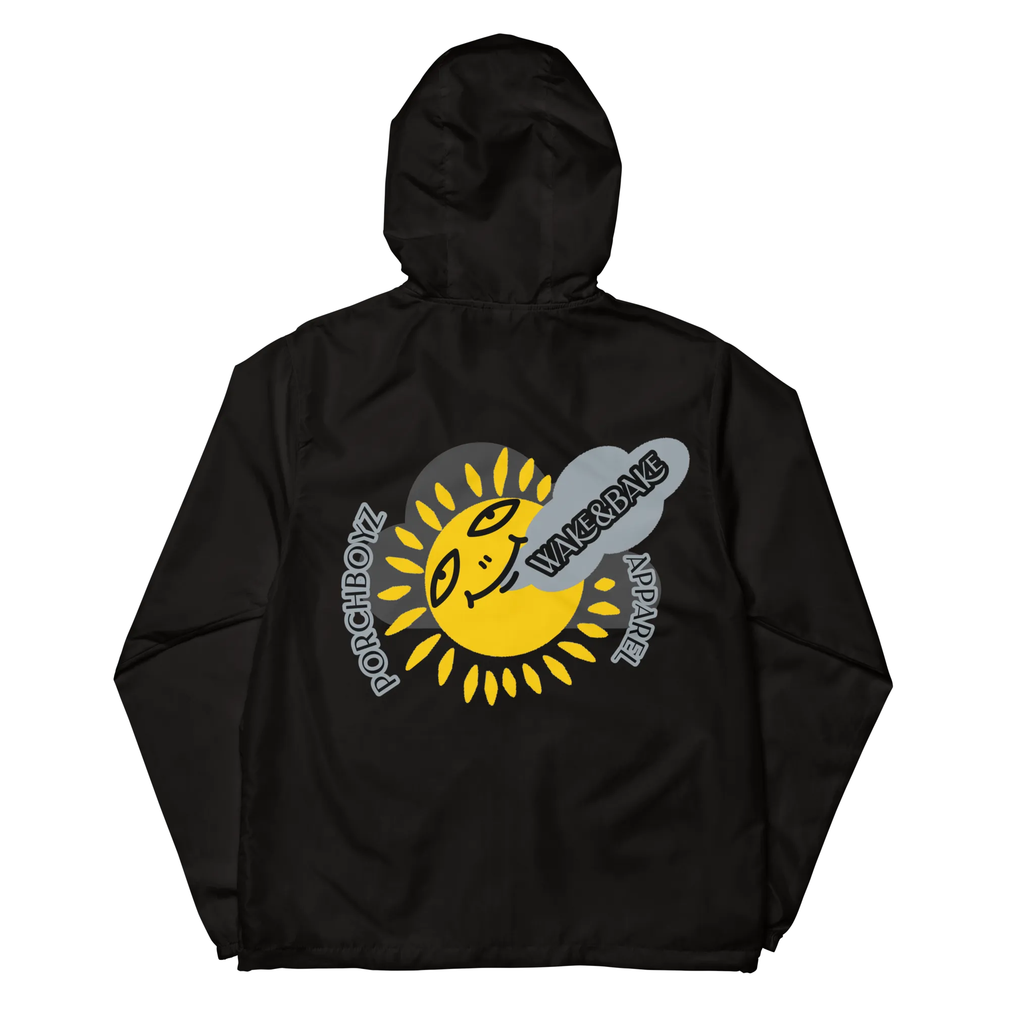 PORCHBOYZ "WAKE&BAKE" Unisex lightweight zip up windbreaker