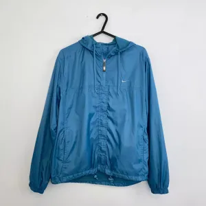 Preowned Vintage Nike Lightweight Windbreaker Jacket Womens Size M Blue Full-Zip Retro.