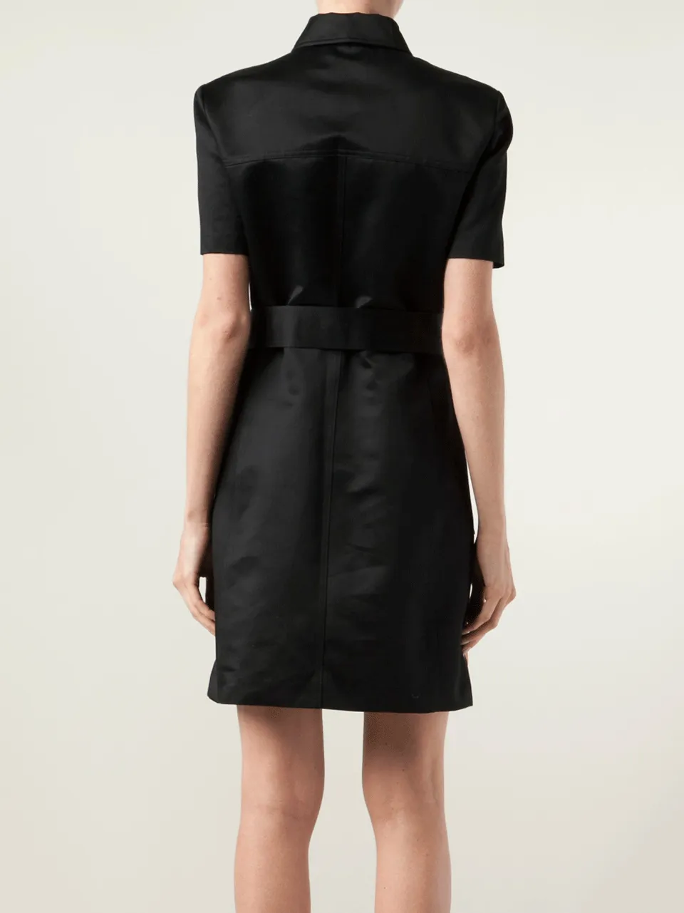 Print Block Belted Shirt Dress