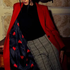 Red Crimson Queen Coat