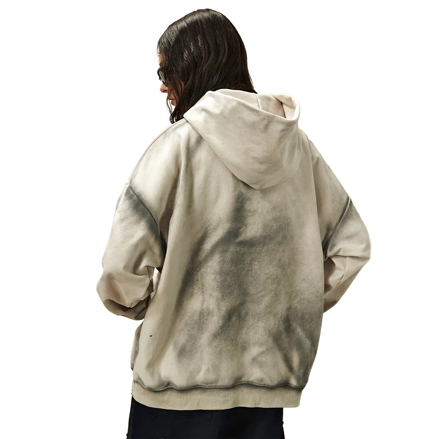 'Reflection' Shadow Script Oversized Cotton Hoodie