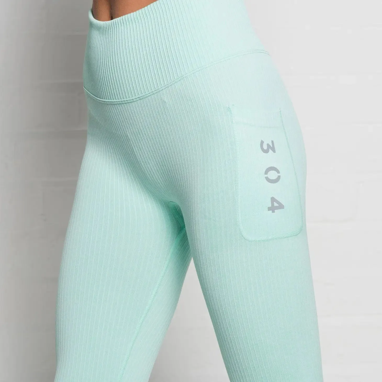 Ribbed Active Athletic Legging Peppermint